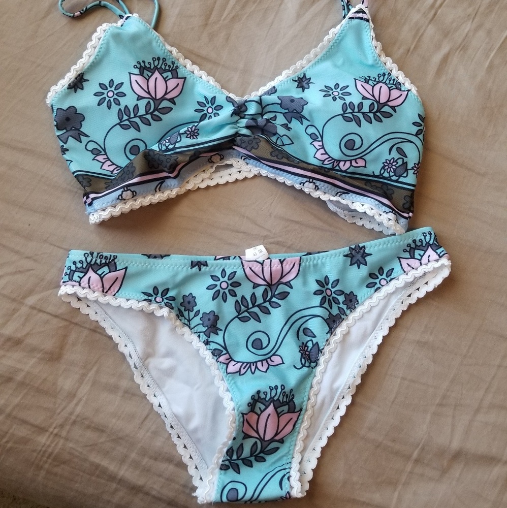 Bohemian blue bikini set
